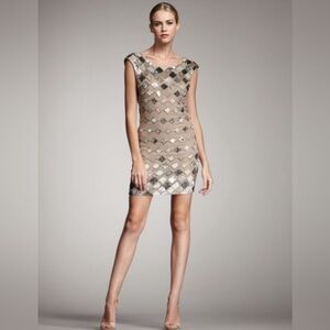 Alice + Olivia Vista Beaded Sparkle Cocktail Dress holiday NYE Mini (Size 8)